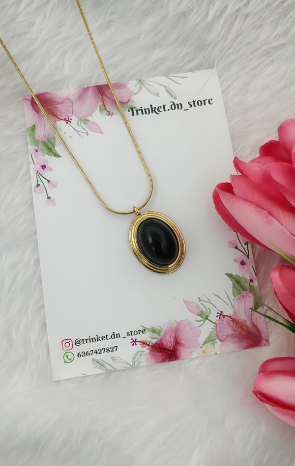 Black Stone Necklace - Image 2