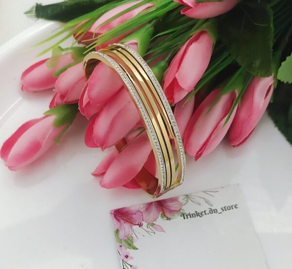 Chic Triple-Lined Bracelet with CZ Diamond Accents