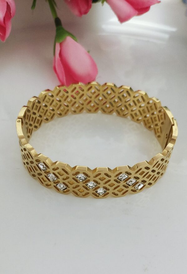 Geometric Cut CZ Stone Bracelet - Image 3