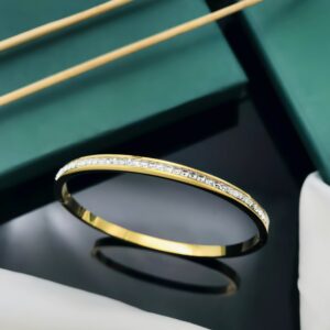 Minimalist Square-Cut Stone Bangle