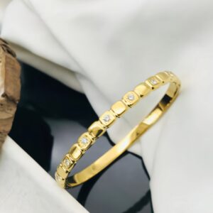 Elegant Geometric Stone Accent Bangle