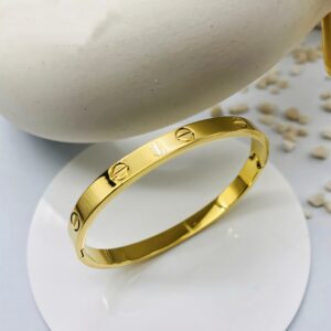 Screw Motif Bangle – Minimalist Bold Style Statement