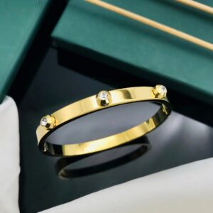 Triple Crystal Stud Bangle – Sleek and Sophisticated Charm