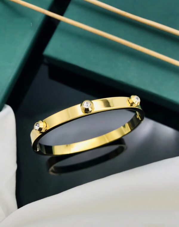 Triple Crystal Stud Bangle – Sleek and Sophisticated Charm