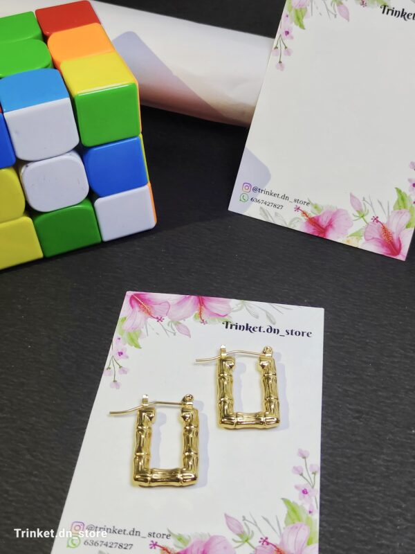 Bamboo Texture Hoop Earrings – Urban Chic Geometric Style