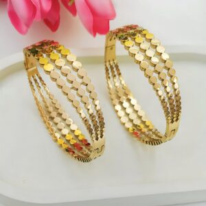 Triple Row Round-Cut Gold Bangles- Single Piece Rs 419