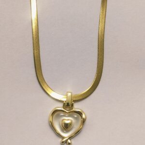 Heart Balloon Pendant Necklace with Minimal Gold Chain