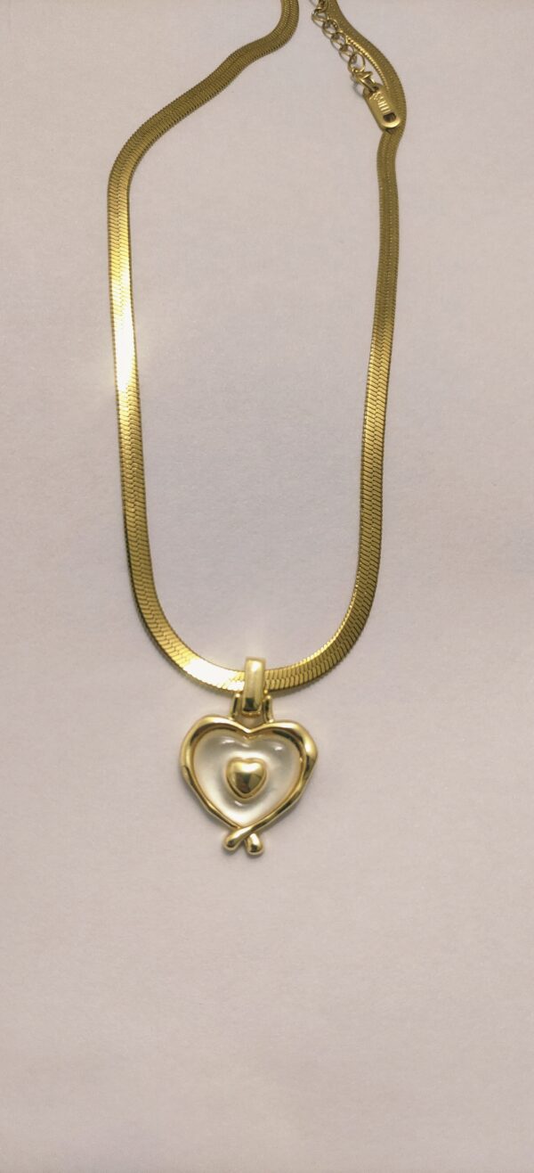 Heart Balloon Pendant Necklace with Minimal Gold Chain