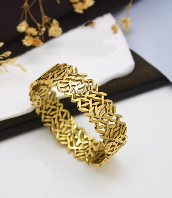 Floral Vine Cutout Bracelet with Contemporary Elegance - Image 2