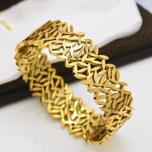 Floral Vine Cutout Bracelet with Contemporary Elegance