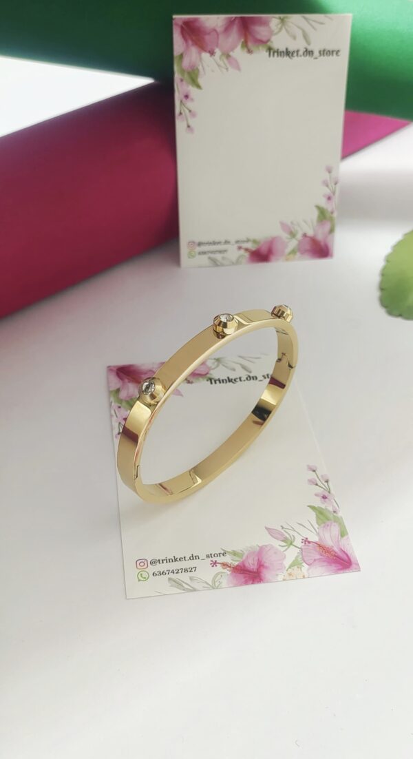 Triple Crystal Stud Bangle – Sleek and Sophisticated Charm - Image 2