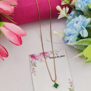 Emerald Charm Minimalist Necklace
