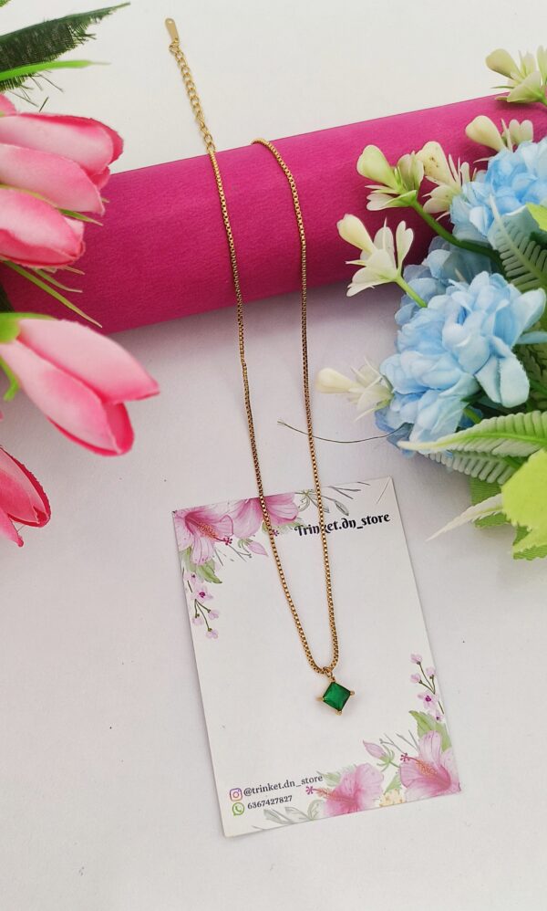 Emerald Charm Minimalist Necklace