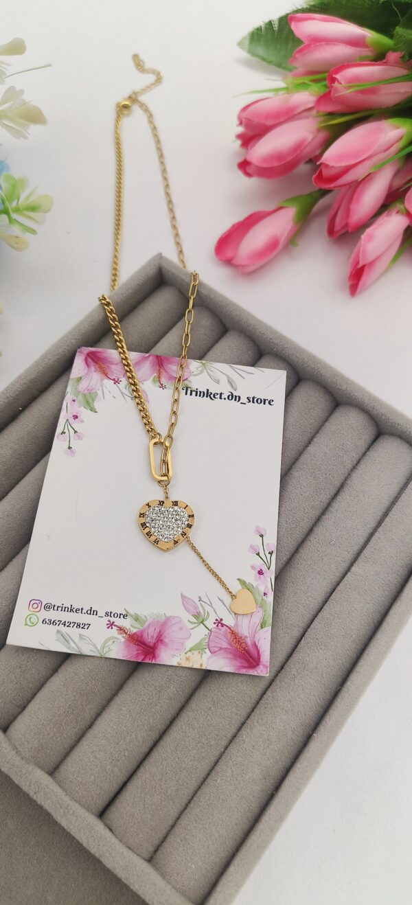 Heart Crystal Pendant Necklace – Elegant & Romantic Charm - Image 2