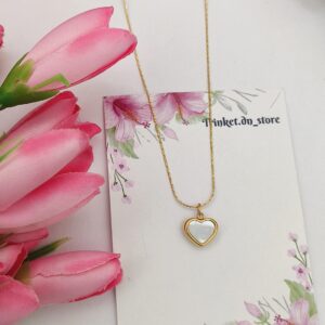 Elegant White Stone Pendant Necklace – Minimalist Statement Design