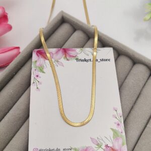 Minimalist Herringbone Neckchain – Silver & Gold Plated