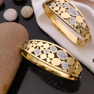 Premium Gold Plated Designer Bangles – Sparkling Stone Detailing