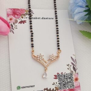 ✨ Elegant Floral V-Design Mangalsutra Necklace 🖤