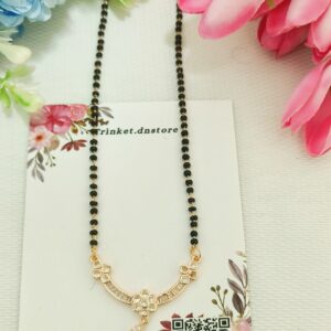 ✨ Floral Charm Teardrop Mangalsutra Necklace 🖤