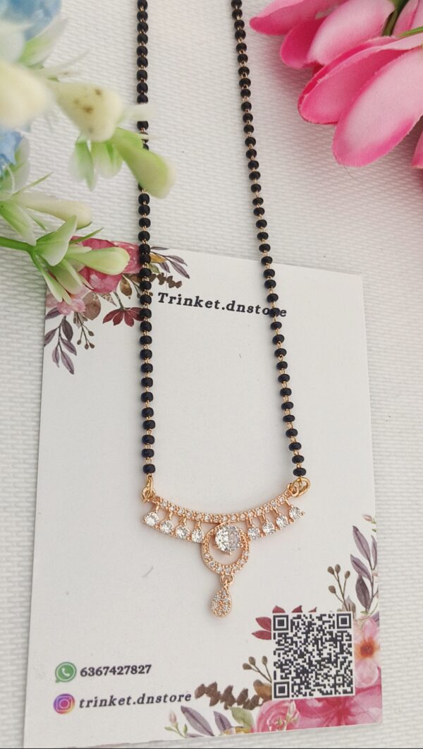✨ Radiant Circle Drop Mangalsutra Necklace 🖤