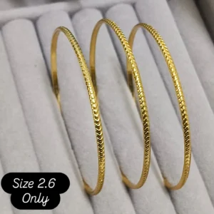 Gold-Finish Engraved Bangles