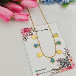 Aqua Teardrop Charm Necklace 💙✨