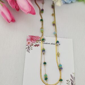 Multicolor Beaded Dual-Layer Anti-Tarnish Neckchain ✨🌈