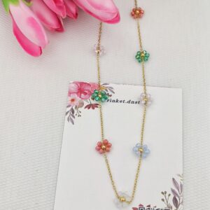 Pastel Daisy Beaded Necklace | Anti Tarnish Floral Chain 🌸