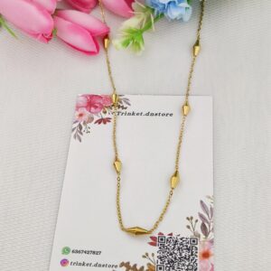 Elegant Gold-Toned Anti-Tarnish Cone Bead Neckchain 💛