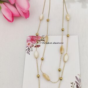 Elegant Dual Layer Pearl Bead Necklace 🤍